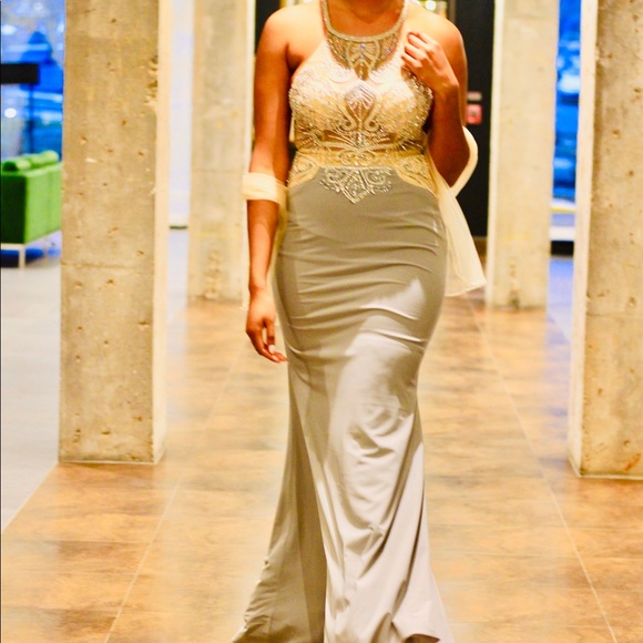 SHAIL K. A Kimi K Inc. Brand long beaded top gown - Picture 1 of 14